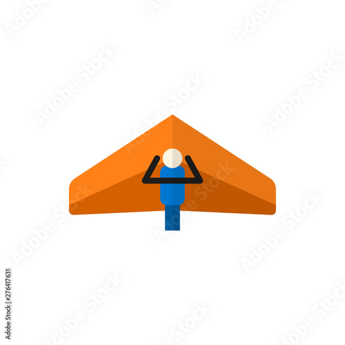  hang-gliding flat vector icon