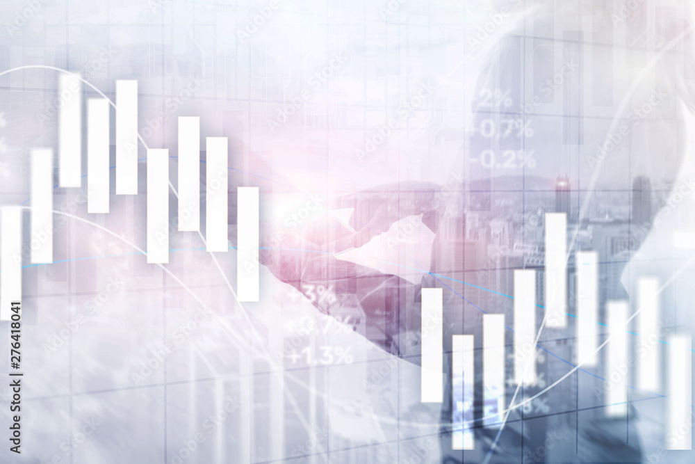 Financial Investment Concept. Stock market trading graph and candlestick chart Financial Investment Concept. Stock market trading graph and candlestick chart