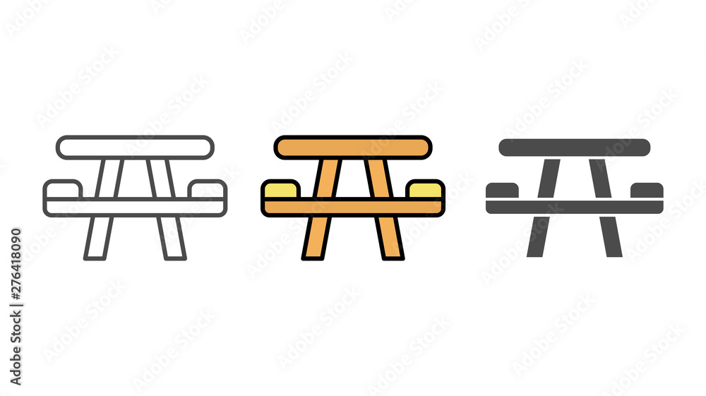 Camping table vector icon sign symbol Camping table vector icon sign symbol