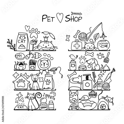 Pet shop background for your design