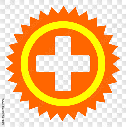Medical cross EPS vector icon. Illustration contains flat medical cross iconic symbol on a chess transparent background.