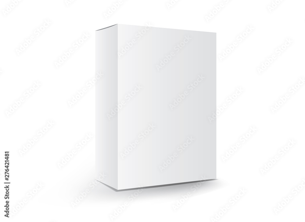 White package box vector, package design, 3d box, product design, realistic packaging for cosmetic or medical, paper boxes. White package box vector, package design, 3d box, product design, realistic packaging for cosmetic or medical, paper boxes.