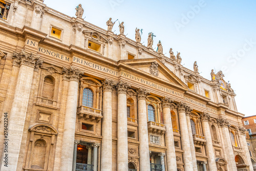 St Peters Basilica - main entrance from St Peters Square. Vatican City