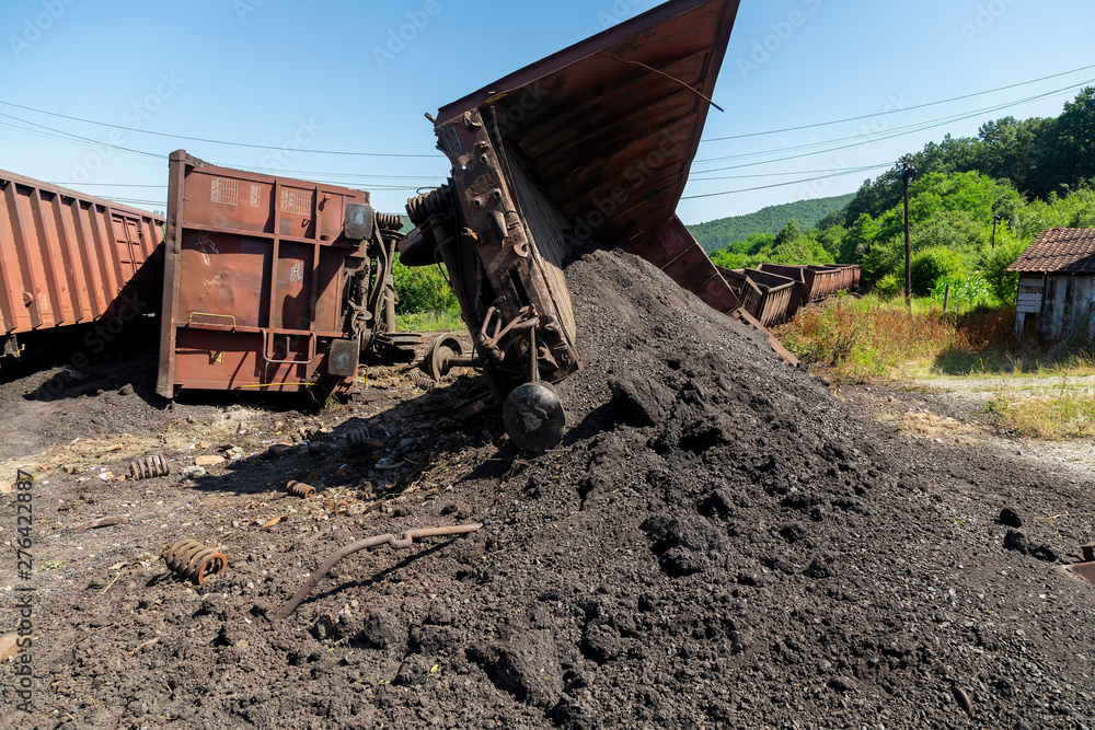 Fototapeta premium Freight train derailment 2