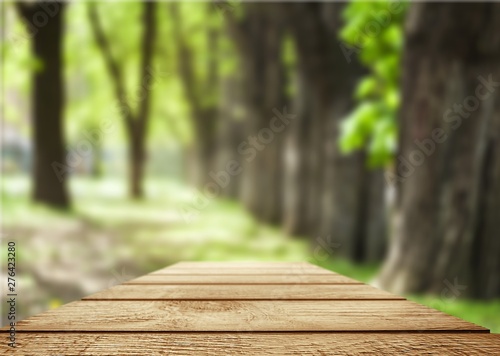 Empty wooden table, wooden planks, background