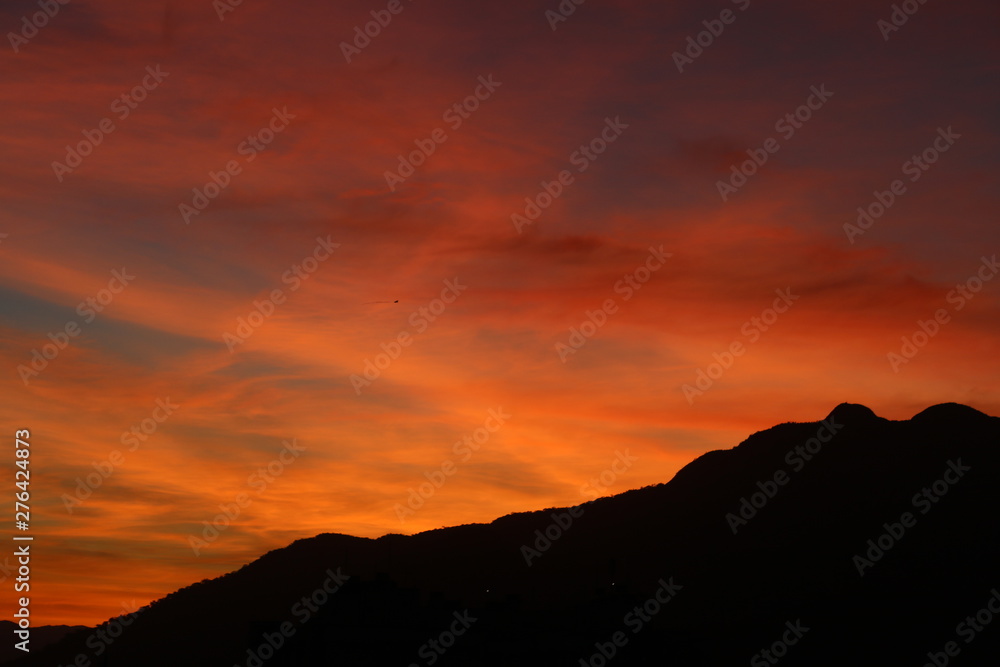 sunset in the mountains