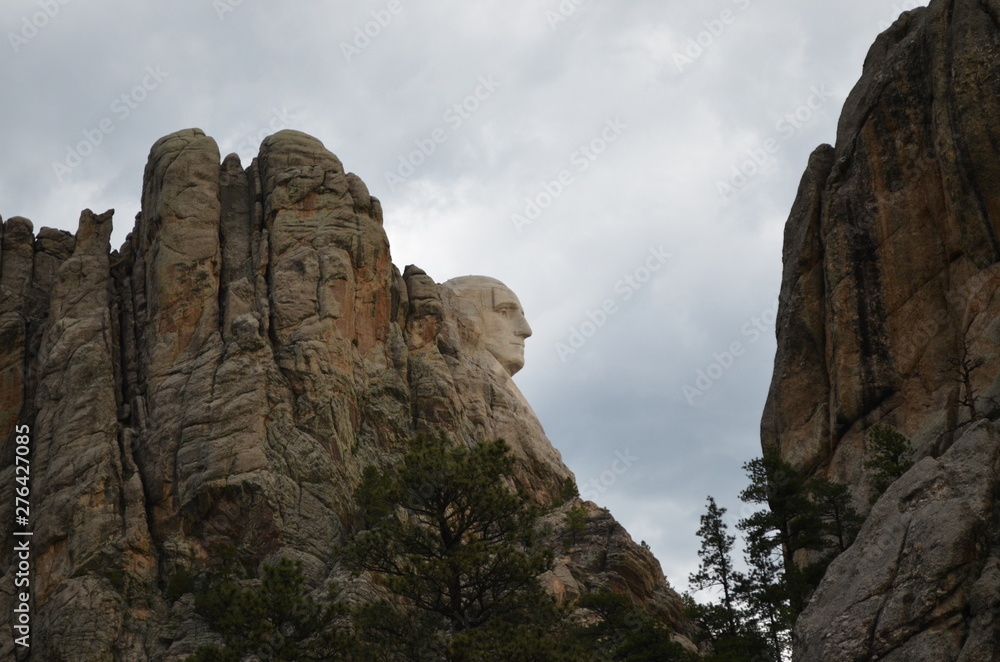Late Spring in South Dakota: Mount Rushmore's George Washington in Profile