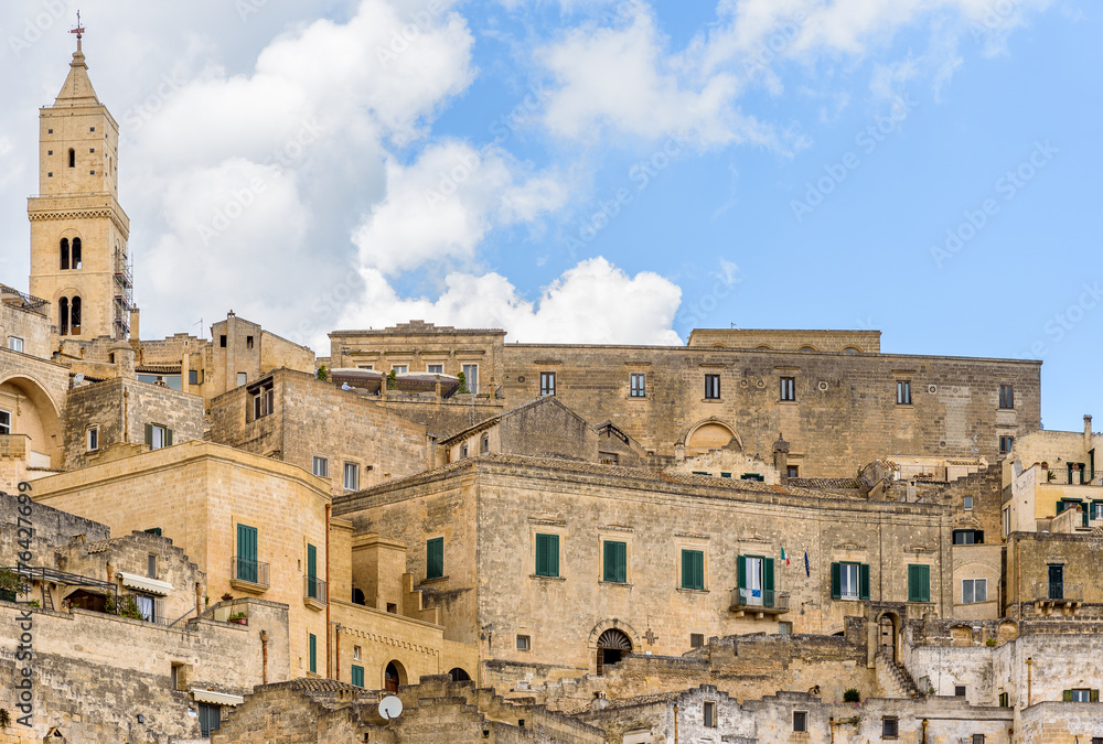 Amazing landscape with Matera, Italy - European capital of culture in 2019