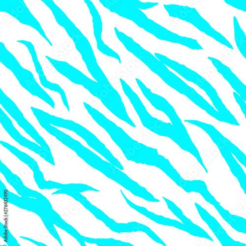 Wild neon tiger seamless print. Vector. Easy to change color