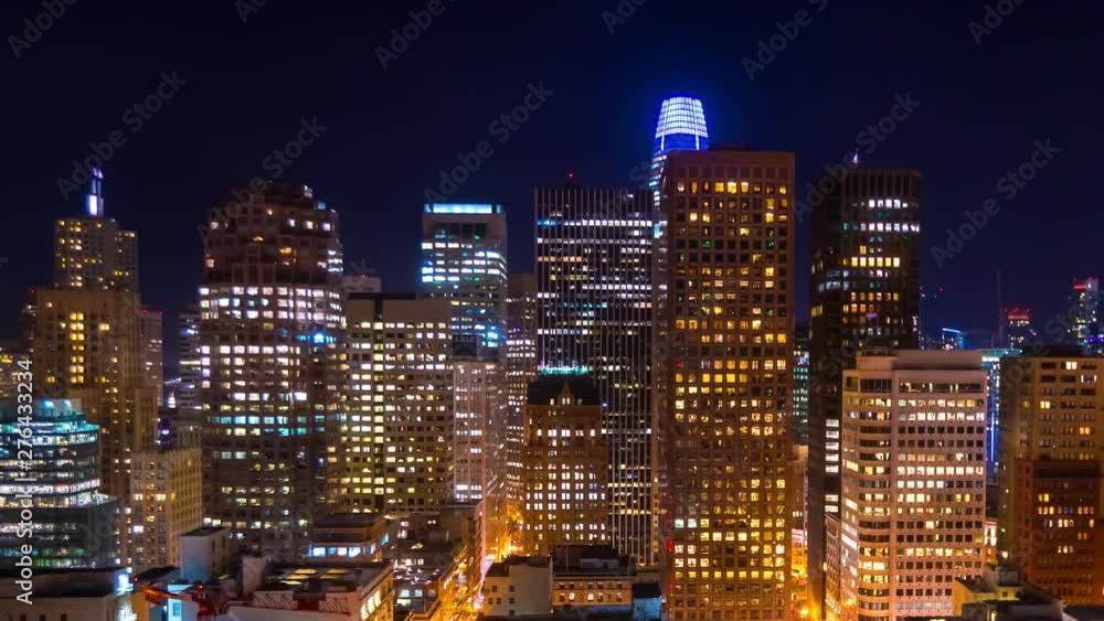 Time-lapse of Downtown San Francisco at night Time-lapse of Downtown San Francisco at night