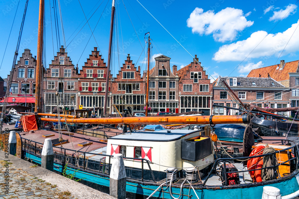 Historisches Hafengebiet, Hoorn, Holland - obrazy, fototapety, plakaty 