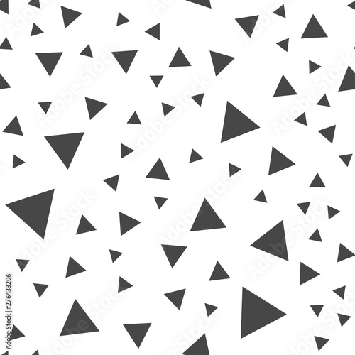 Triangles seamless pattern. Randomly distributed triangle texture background.