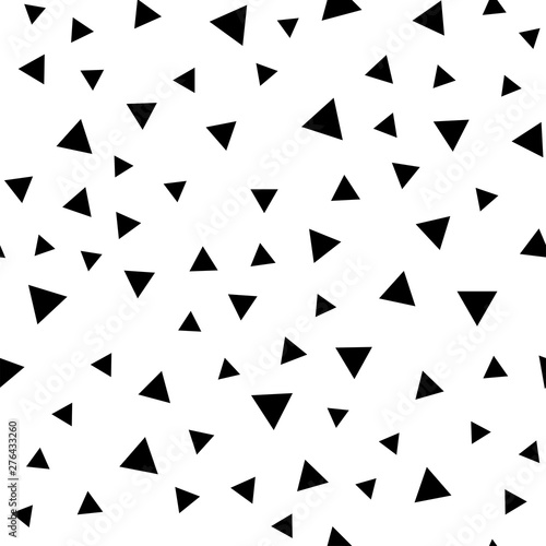 Triangles seamless pattern. Randomly distributed triangle texture background.