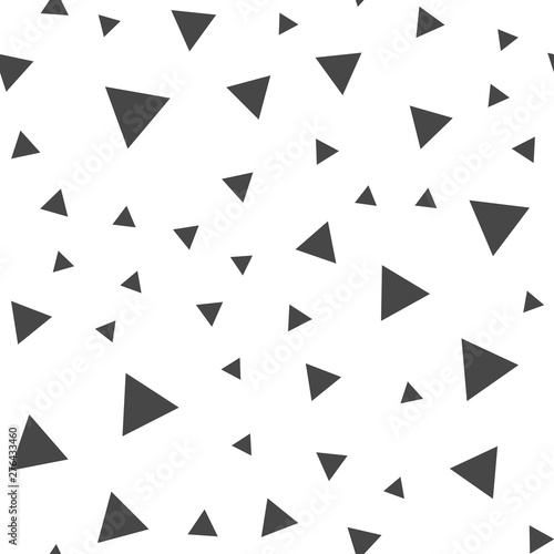 Triangles seamless pattern. Randomly distributed triangle texture background.