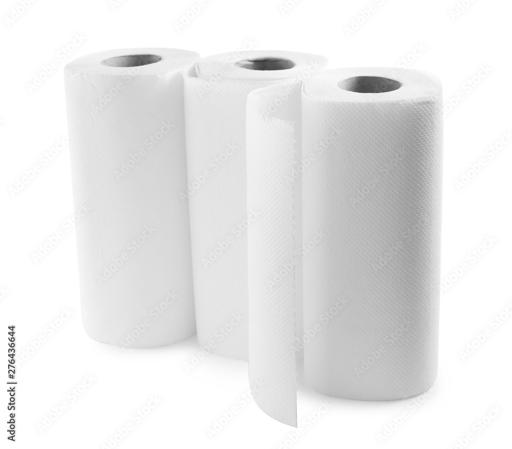Rolls of paper towels on white background Rolls of paper towels on white background