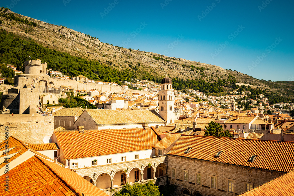 Landscape summer view of Dubrovnik old town in Croatia 
