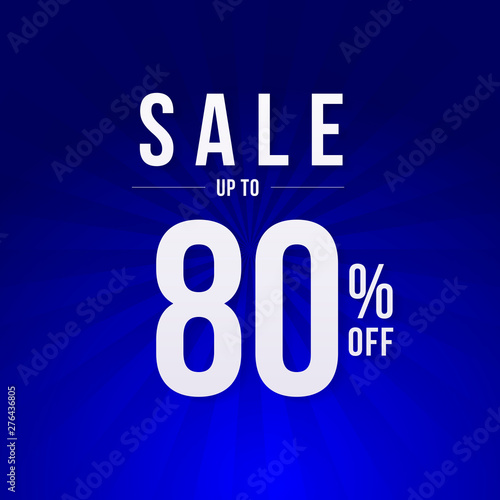 Abstract sale promo bannner with shipe background. 80% off discount deal. photo