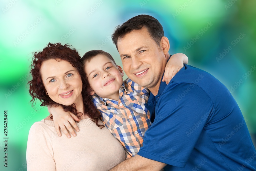 Portrait of Happy Family with Son, Isolated on Transparent Background Portrait of Happy Family with Son, Isolated on Transparent Background