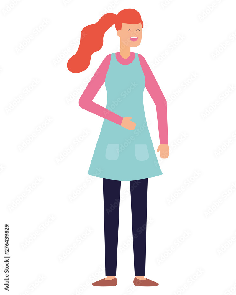 woman character standing female on white background woman character standing female on white background