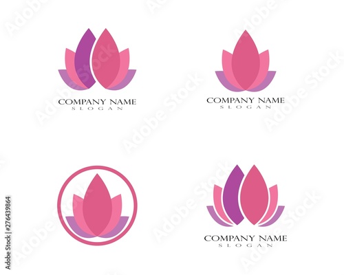 Beauty Vector Lotus flowers design logo Template icon