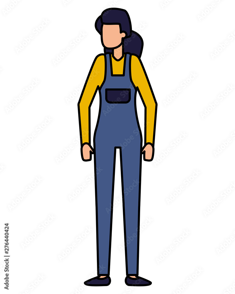 woman character standing female on white background woman character standing female on white background