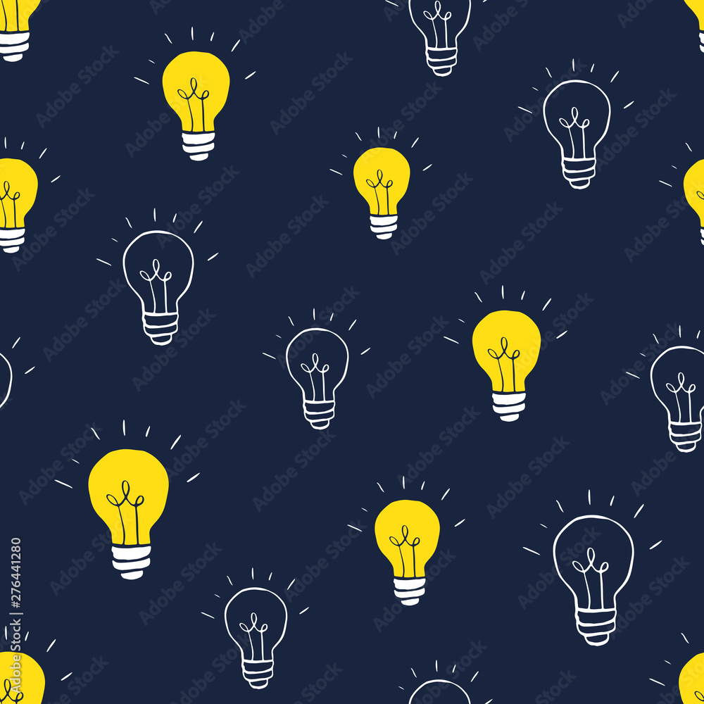 Light bulb Seamless Pattern hand drawn. Vector Illustration Light bulb Seamless Pattern hand drawn. Vector Illustration