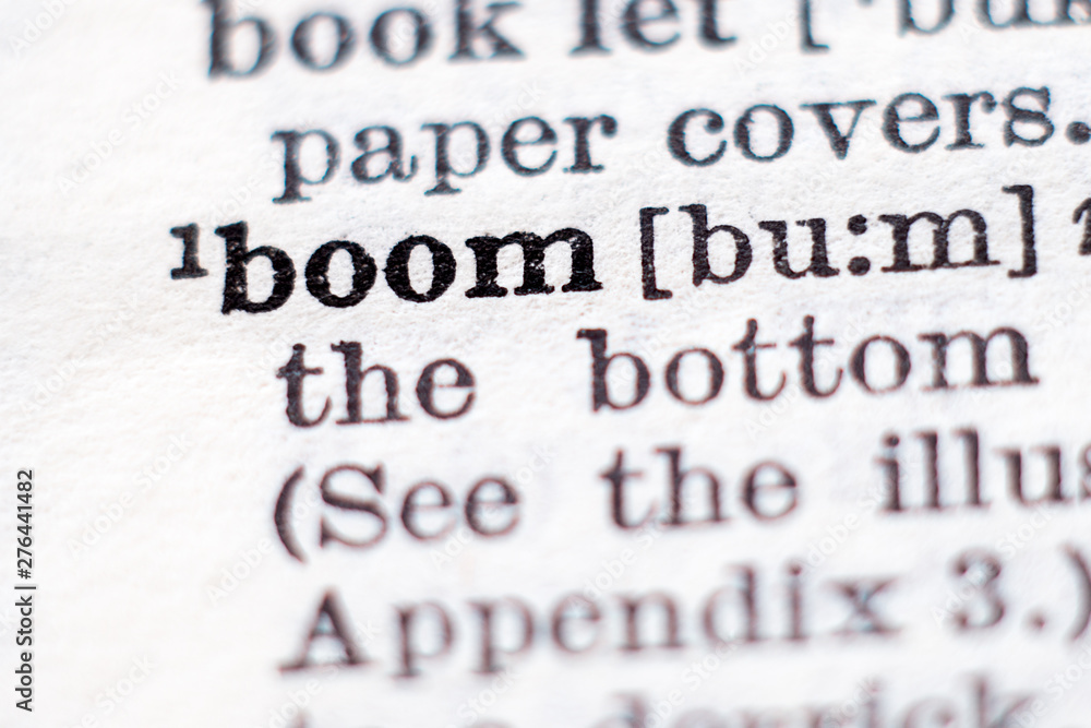 Definition of word boom Stock Photo Adobe Stock