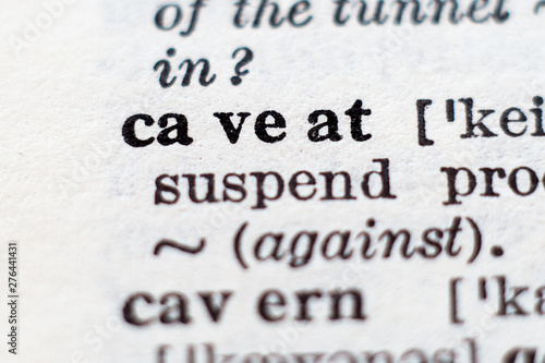 Tableau sur toile Definition of word caveat