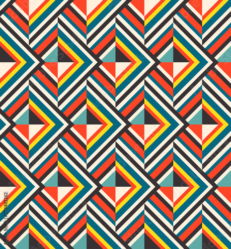 Seamless colorful pop art geometric pattern