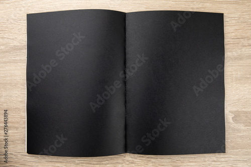 Open notebook with blank pages