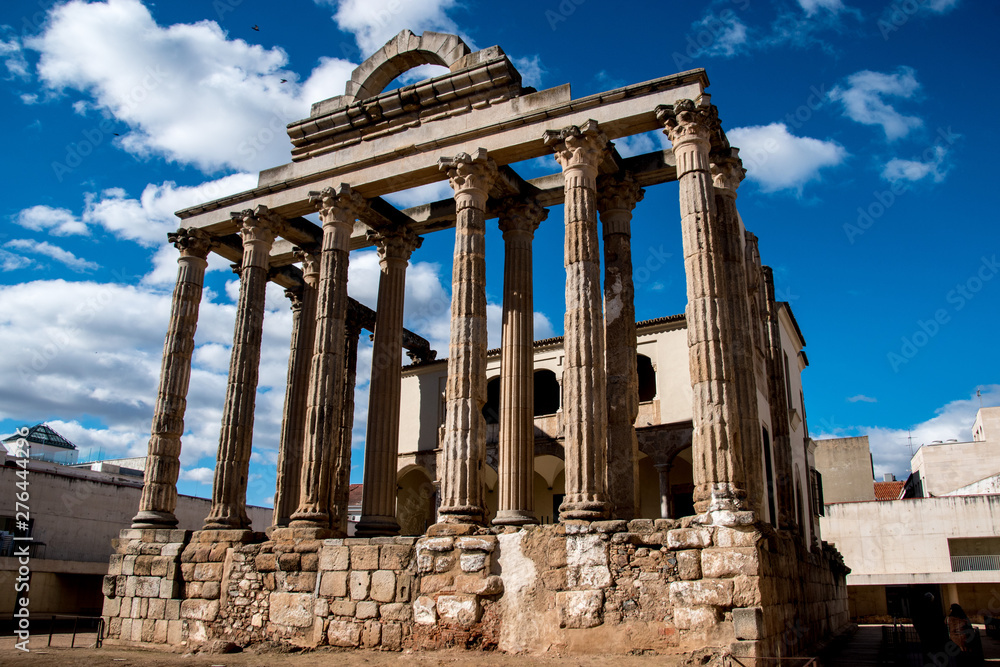 The ancient Roman Temple of Diana in Merida, Spain