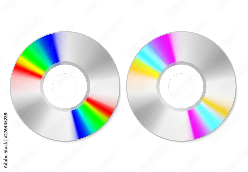 Top view spectrum color CD disk on white, vector Top view spectrum color CD disk on white, vector