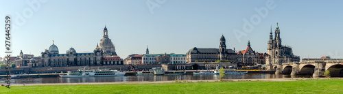 The Old Town architecture with Elbe river in Dresden, Germany