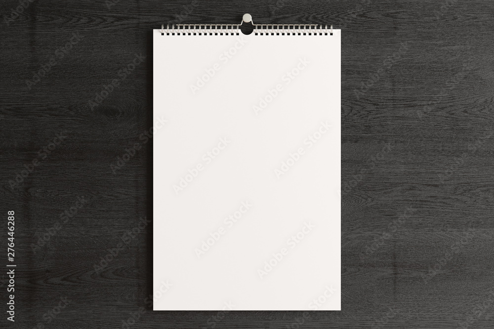 Blank calendar mock up on the wall. Blank calendar mock up on the wall.