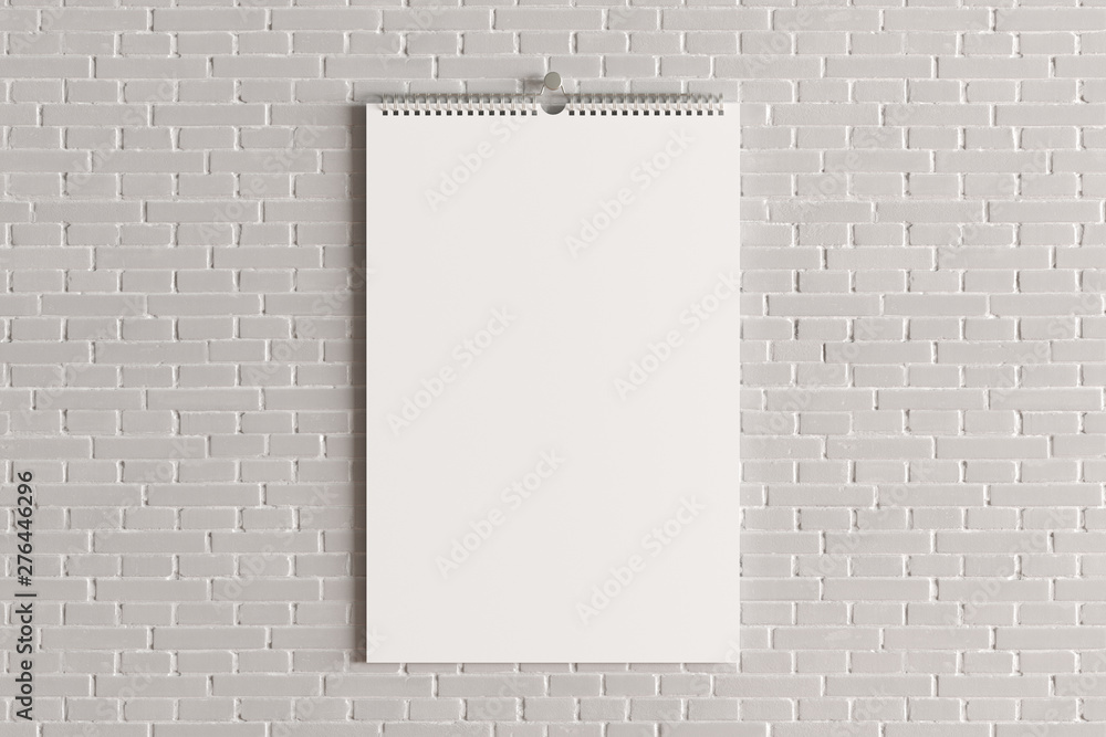 Blank calendar mock up on the wall. Blank calendar mock up on the wall.