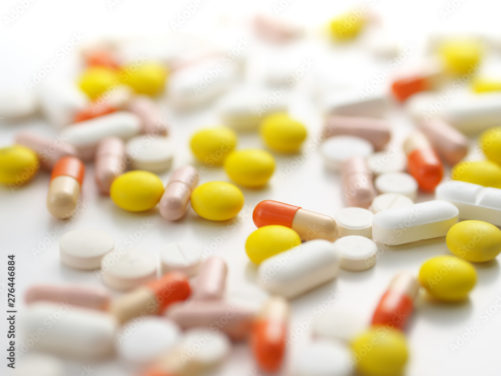 Pills on white background Pills on white background