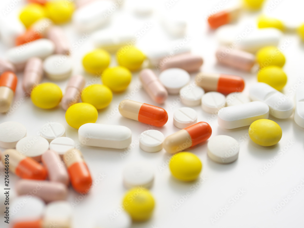 Pills on white background Pills on white background