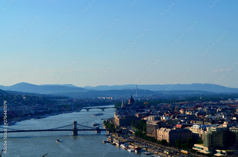 View from the Gelert's mountain in Budapest heading to the top. on a sunny day. Budapest, Hungary, shooted bz Nikon