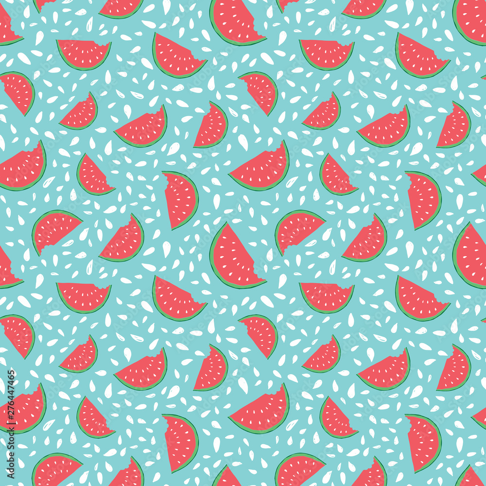 Watermelon Seamless Pattern hand drawn. Vector Illustration Watermelon Seamless Pattern hand drawn. Vector Illustration