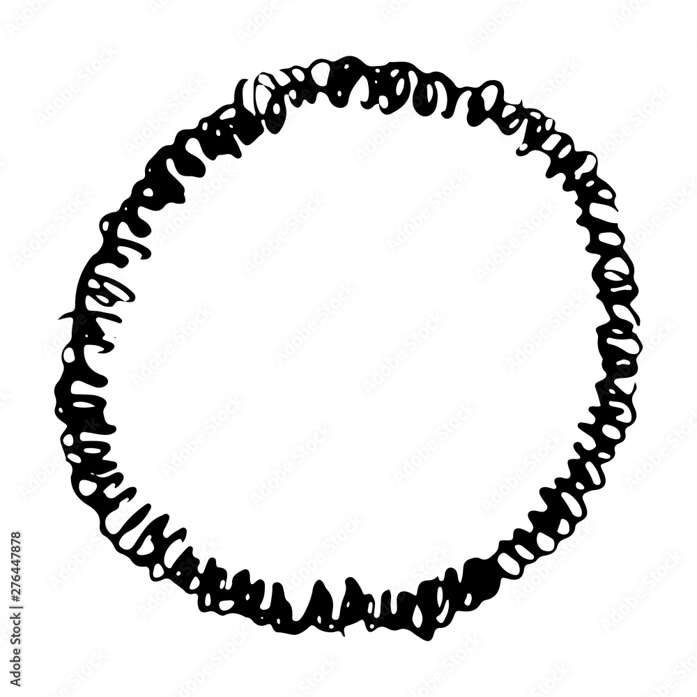 Round Frame, grunge textured hand drawn element, vector illustration isolated on white background Round Frame, grunge textured hand drawn element, vector illustration isolated on white background