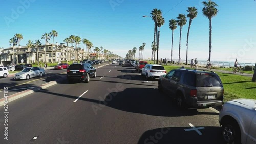 Driving Coast Past Huntington Beach Condos And Beach Park