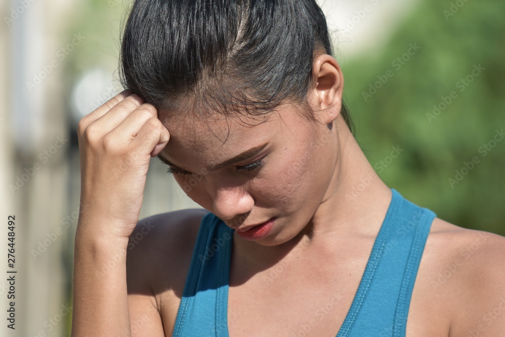 Youthful Minority Female And Sadness Youthful Minority Female And Sadness