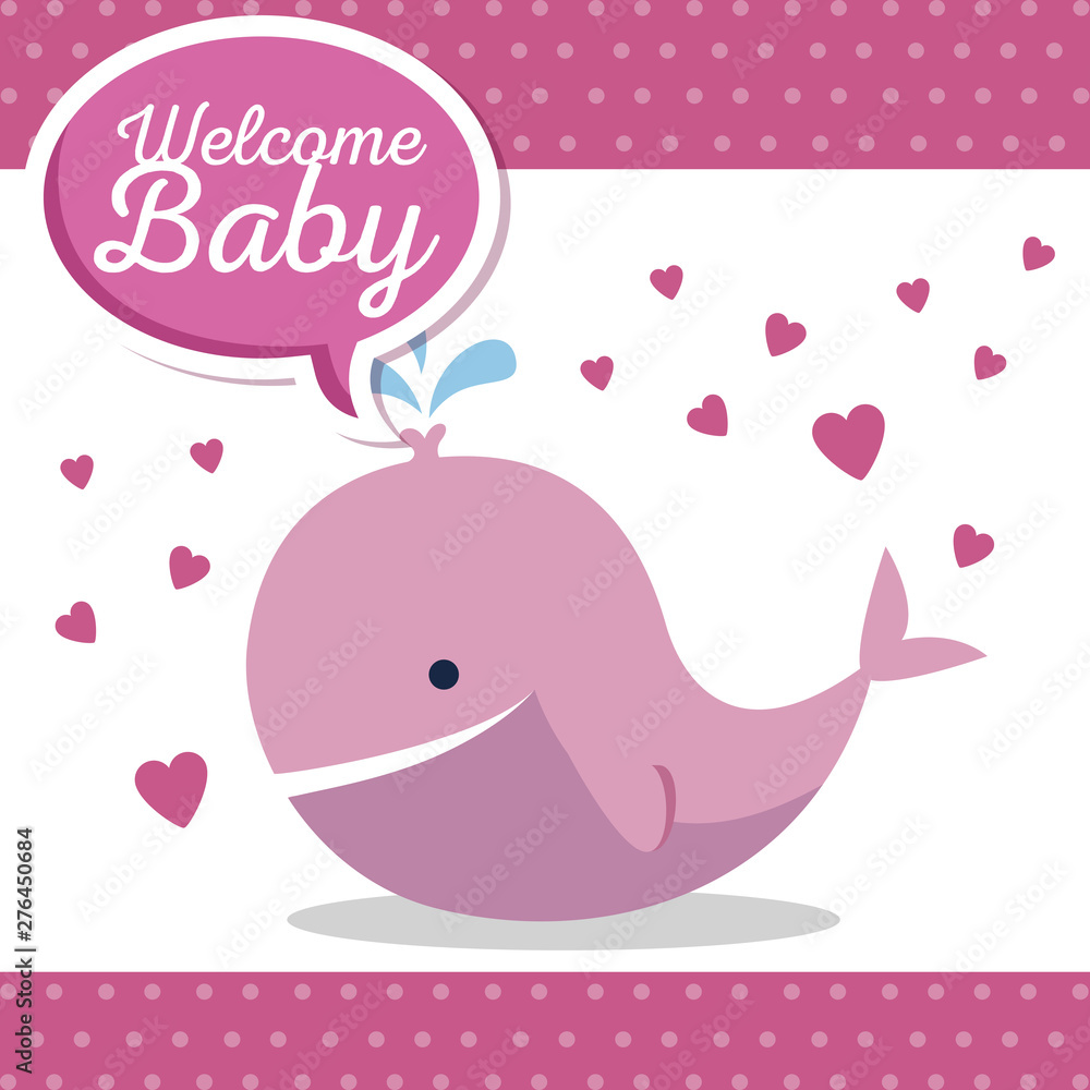 whale with hearts and chat bubble message whale with hearts and chat bubble message