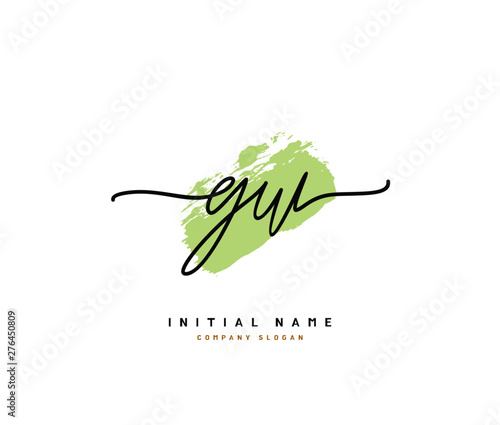 G W GW Beauty vector initial logo, handwriting logo of initial signature, wedding, fashion, jewerly, boutique, floral and botanical with creative template for any company or business.