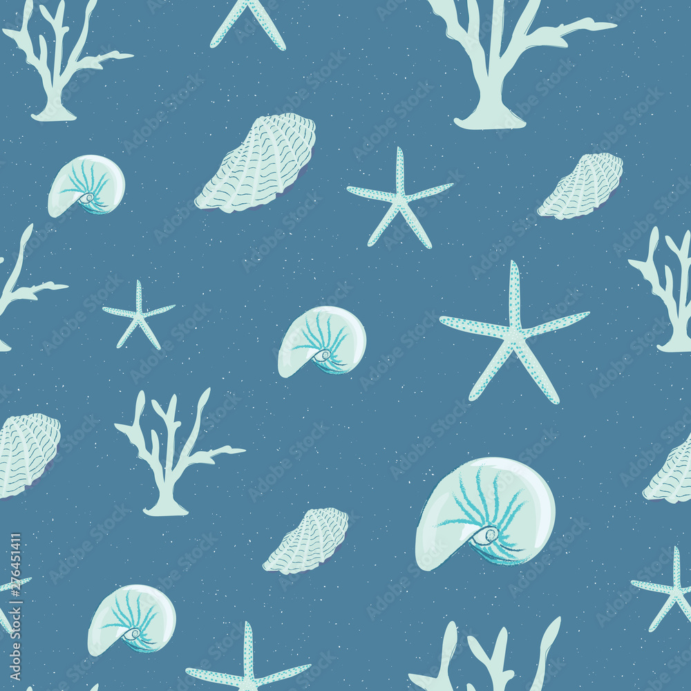 Shell Pattern Teal Teal And Coral Patterns