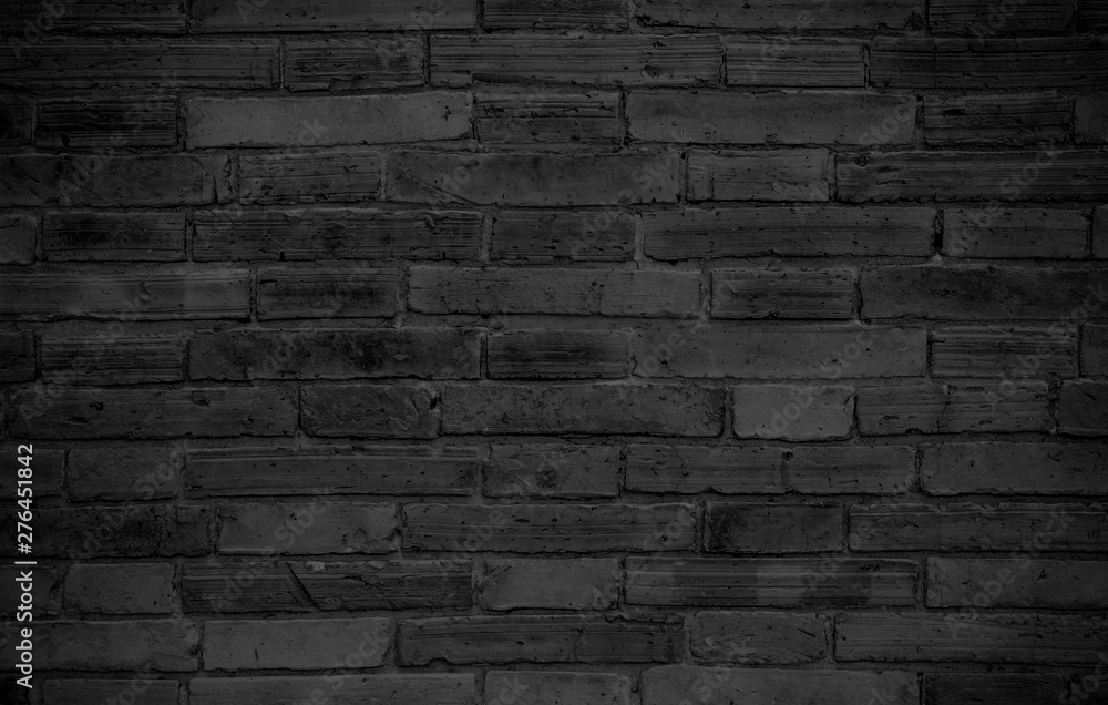 Black brick wall as background