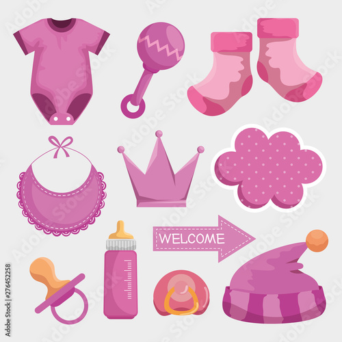 set of baby shower decoration party event
