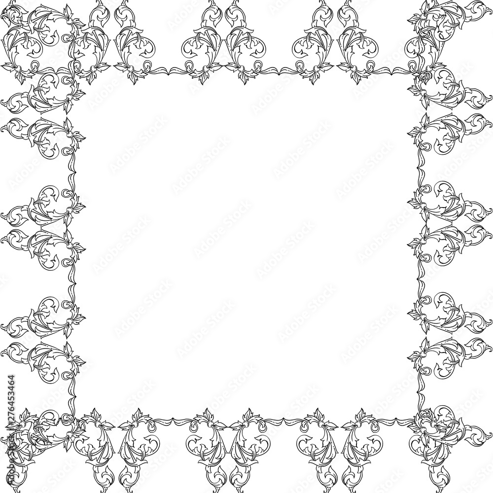 Vector illustration template with leaf flower frames isolated on white backdrop Vector illustration template with leaf flower frames isolated on white backdrop