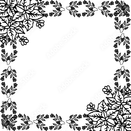Vector illustration various beauty of flower frame for card