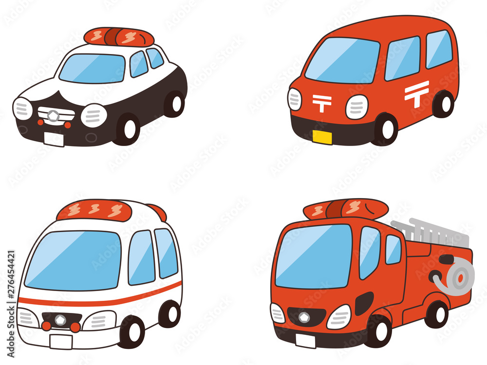パトカー 救急車 消防車 郵便車 Stock Vector Adobe Stock